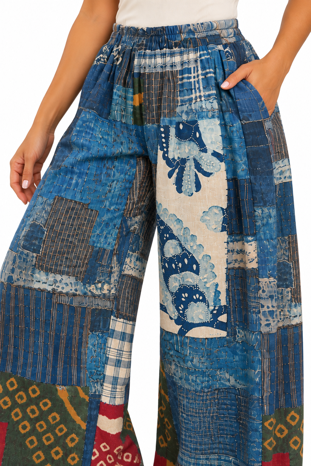 Indigo Quilt Patchwork Pants