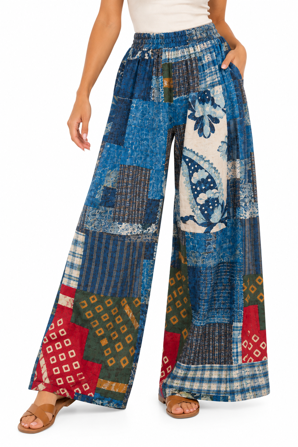 Indigo Quilt Patchwork Pants