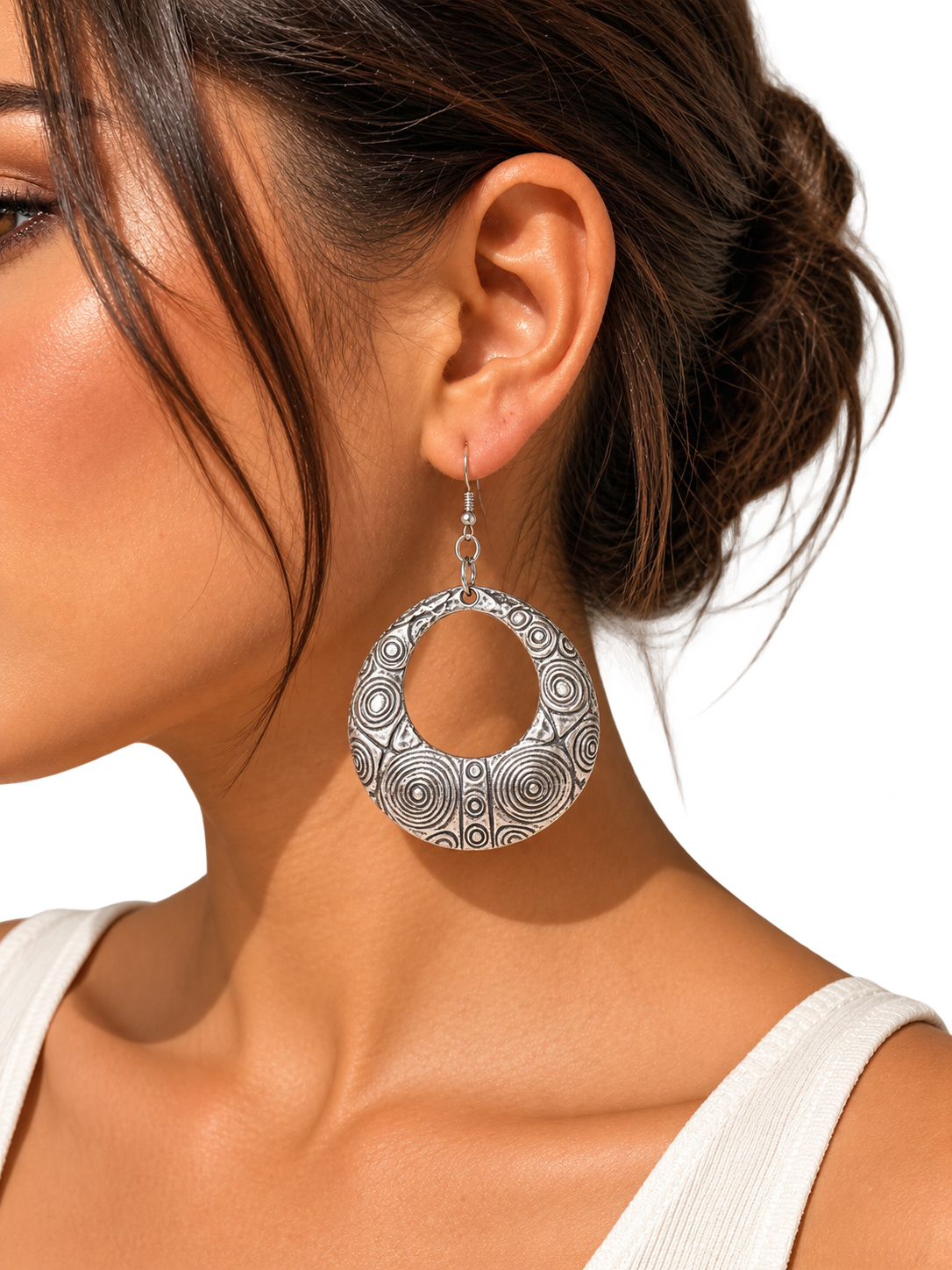 Silver Swirl Statement Earrings
