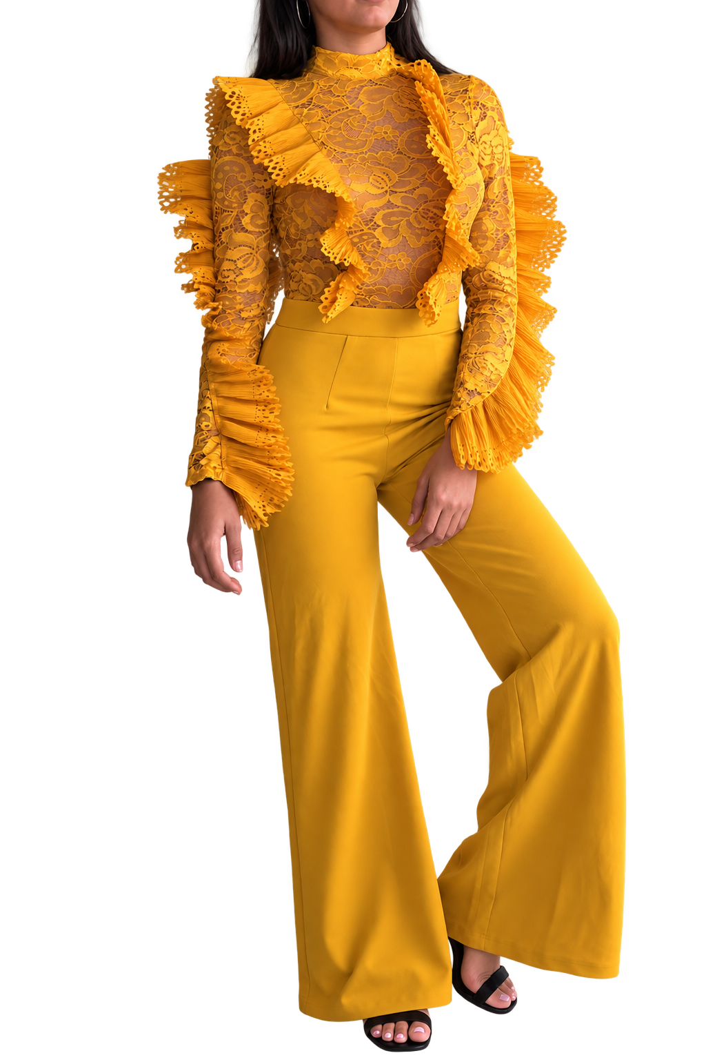 Golden Drama Lace Jumpsuit