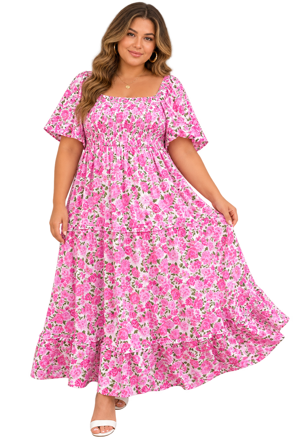 Pink Rose Garden Maxi Dress