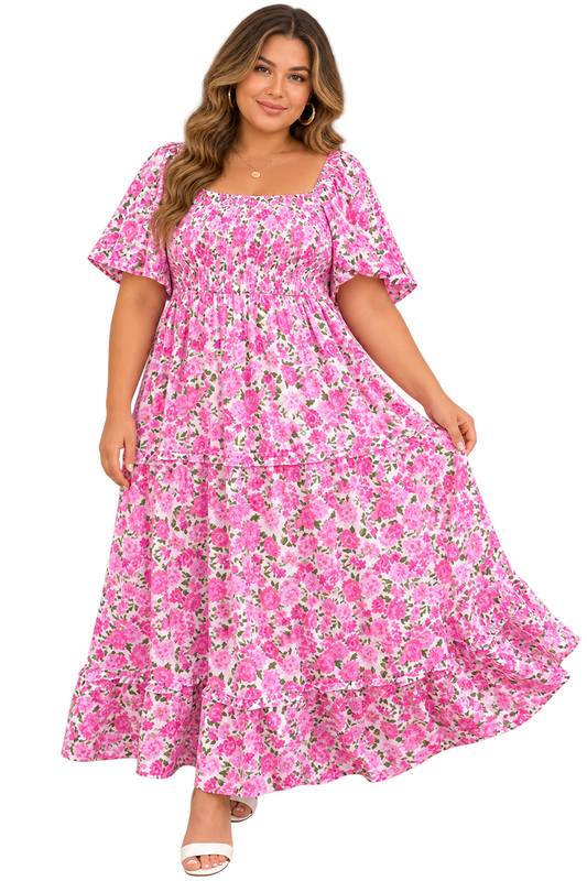 Pink Rose Garden Maxi Dress