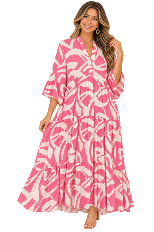 Strawberry Swirl Maxi Dress