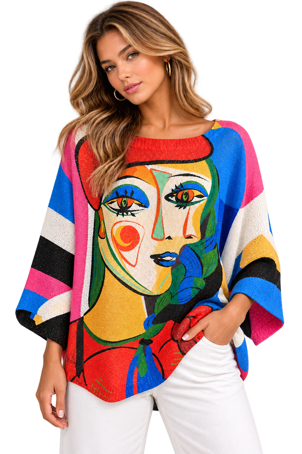 Abstract Muse Oversized Knit Top