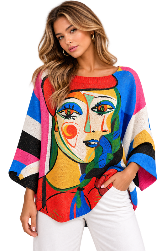 Abstract Muse Oversized Knit Top