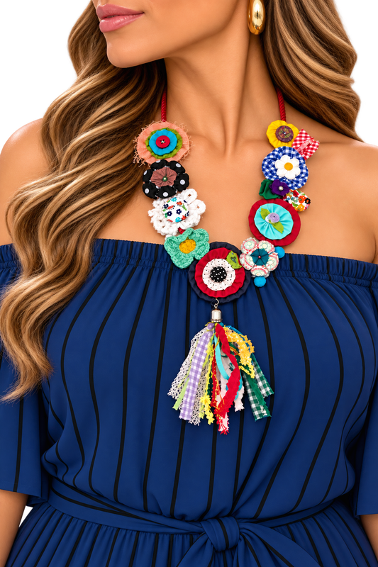 Patchwork Petals Statement Necklace
