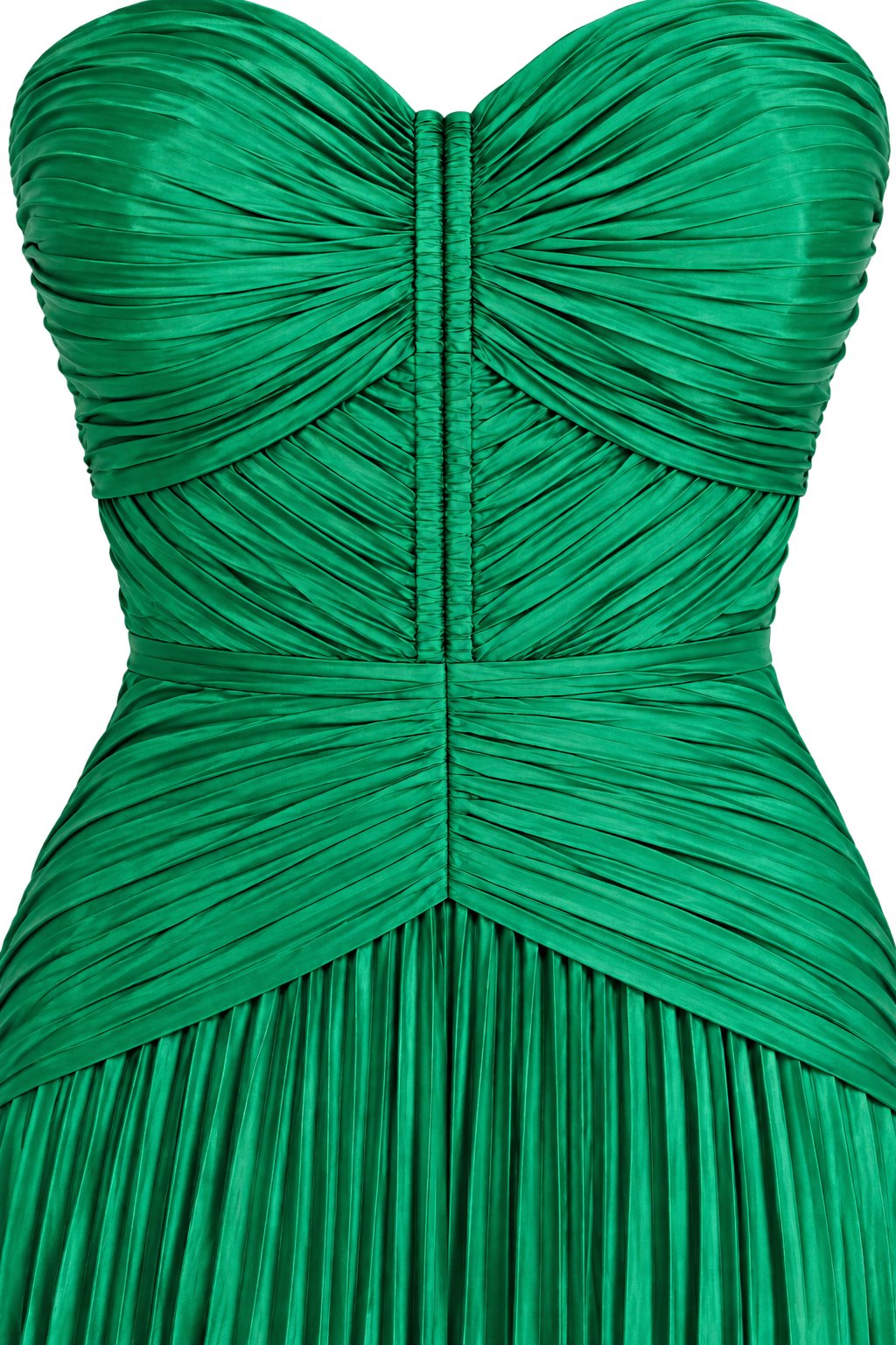 Emerald Elegance Pleated Maxi Dress
