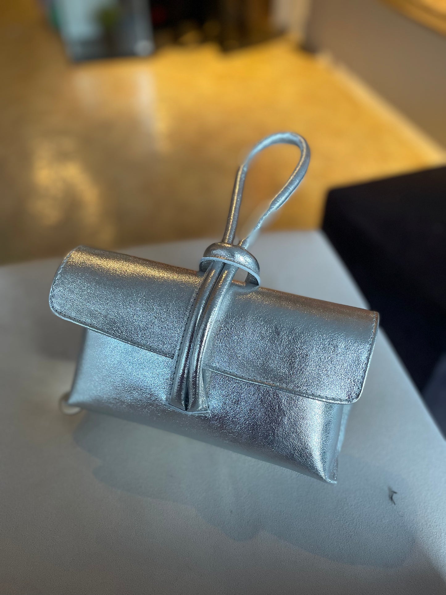 Silver L bag