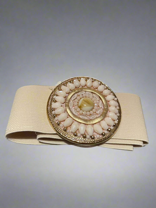 cream flower belt