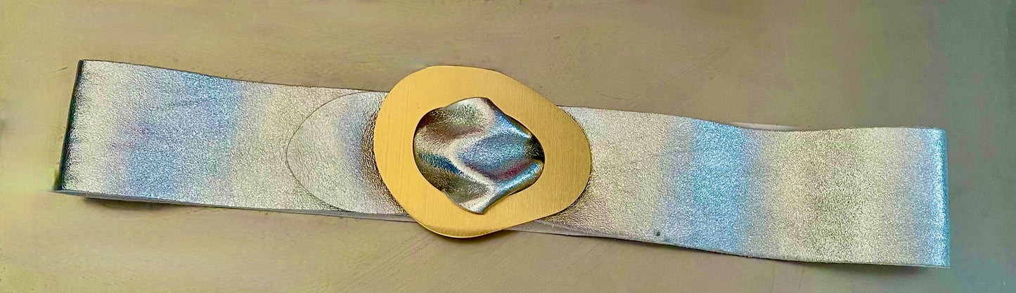 Silver metallic  belt