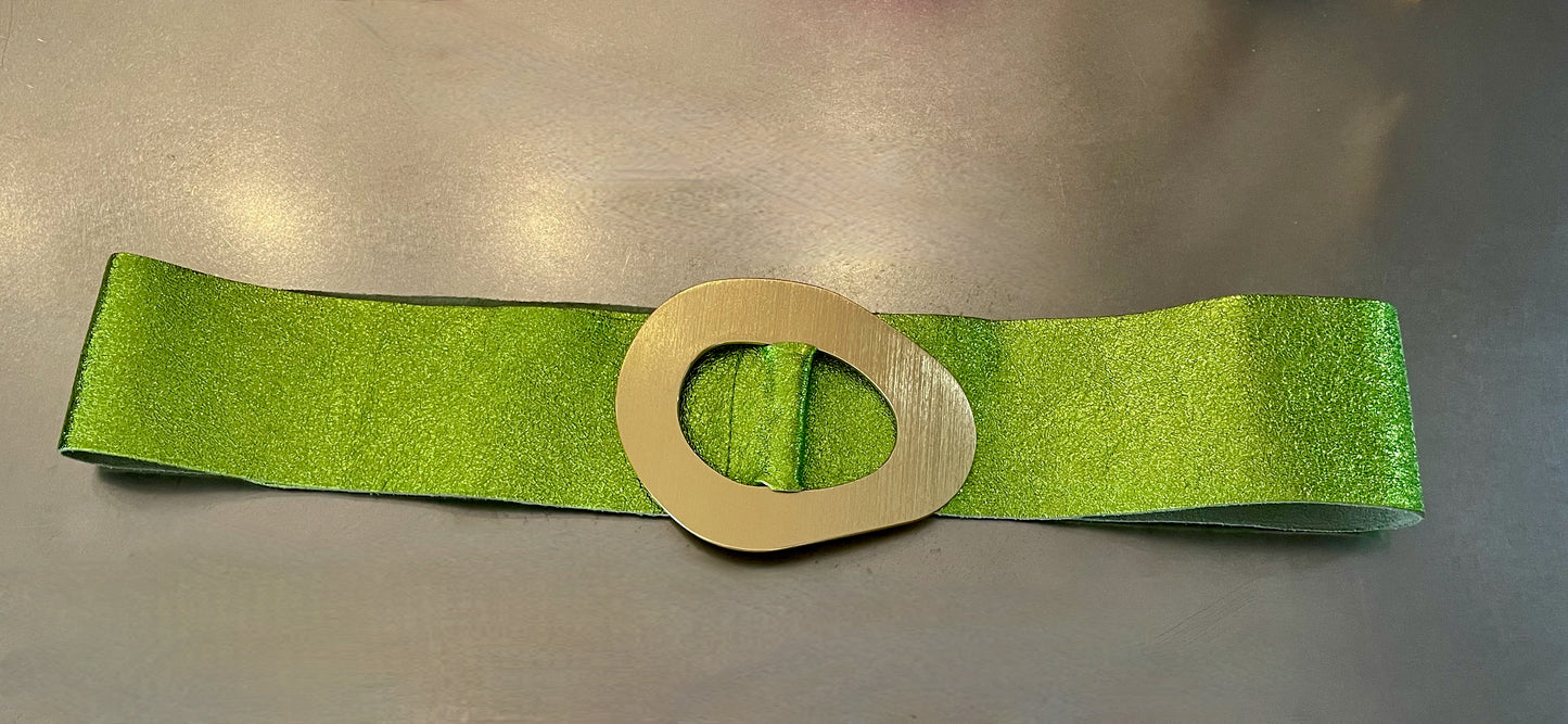 Neon Green Metallic Belt