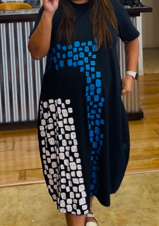 Midnight Mosaic Midi Dress