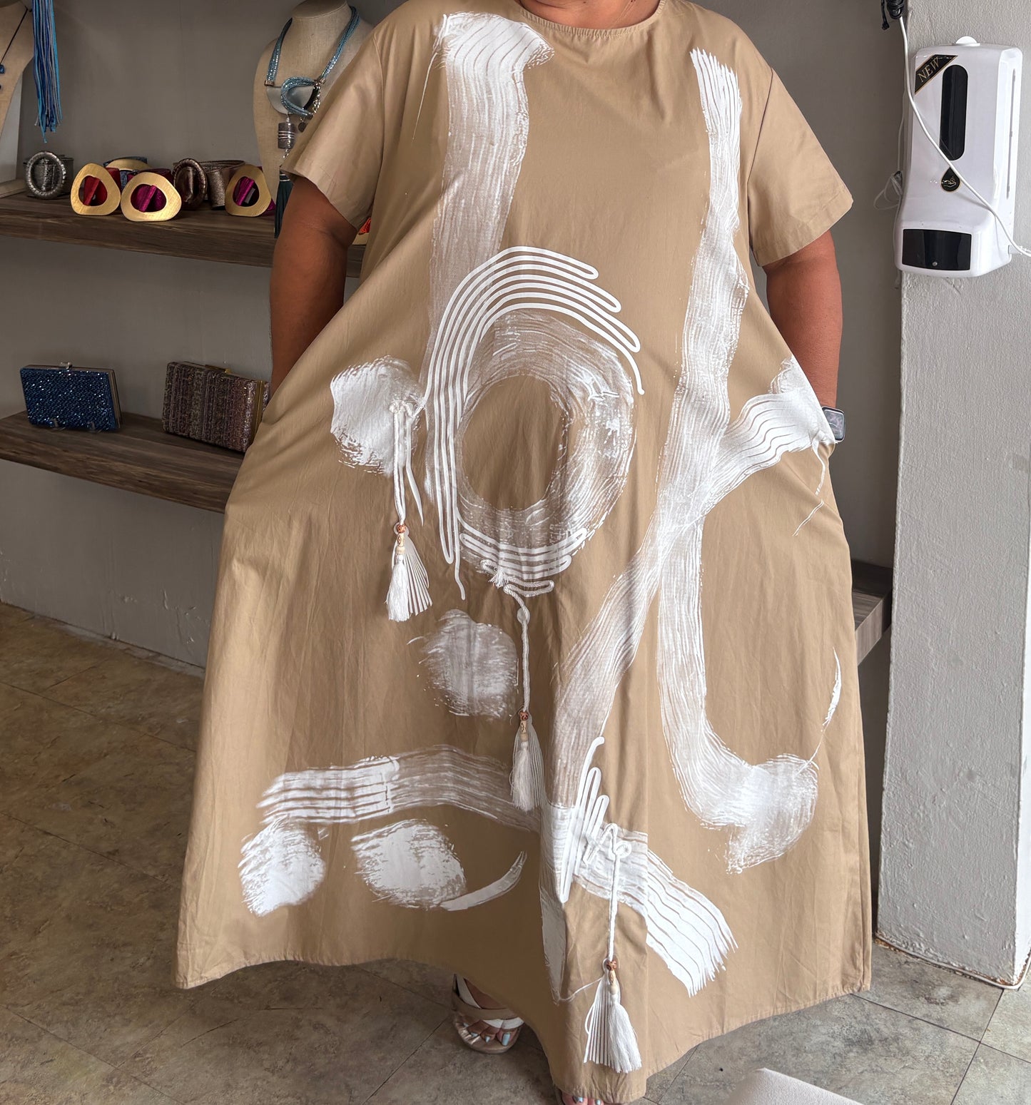 Abstract Boho Dress – One Size