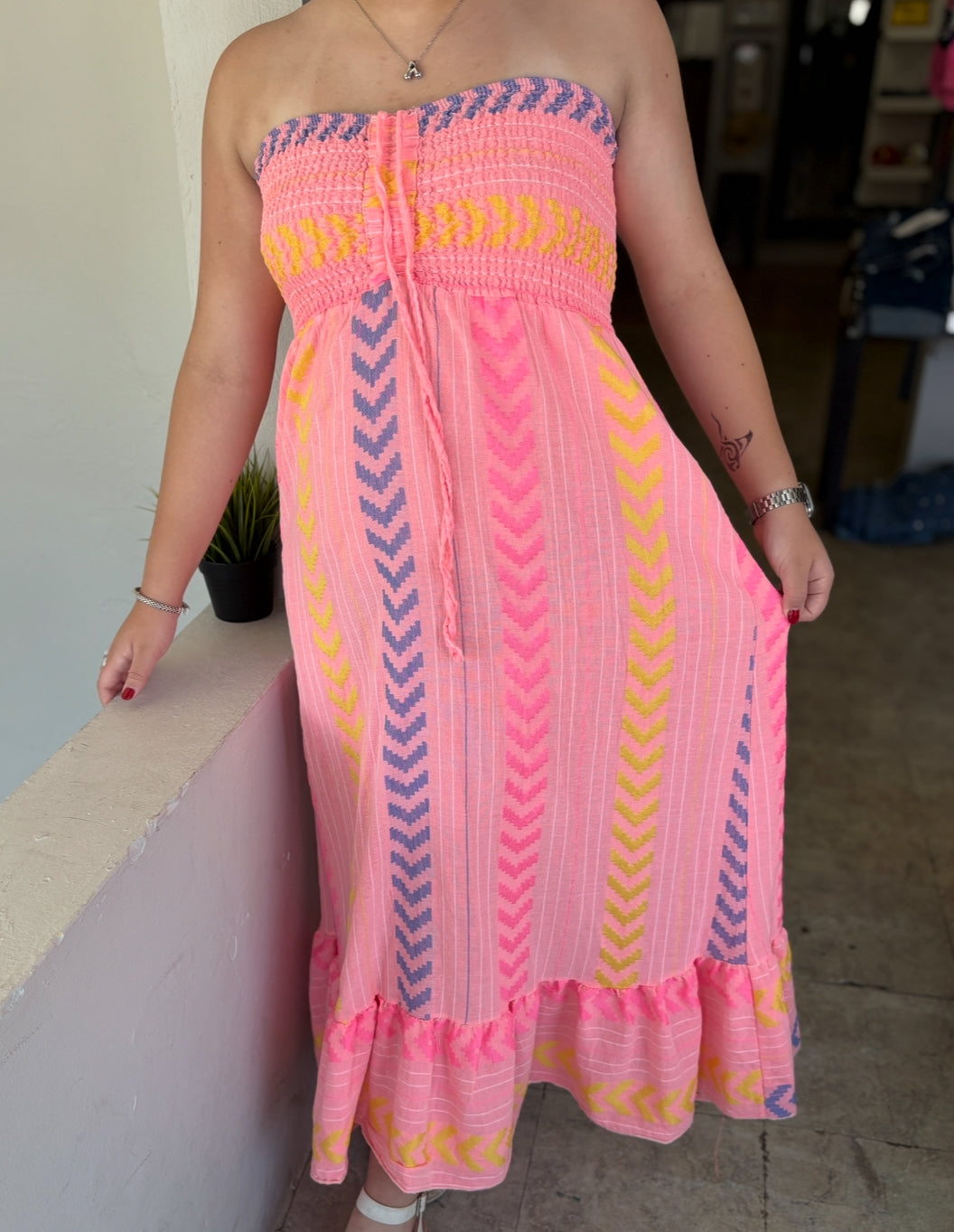 Island Glow Strapless Maxi