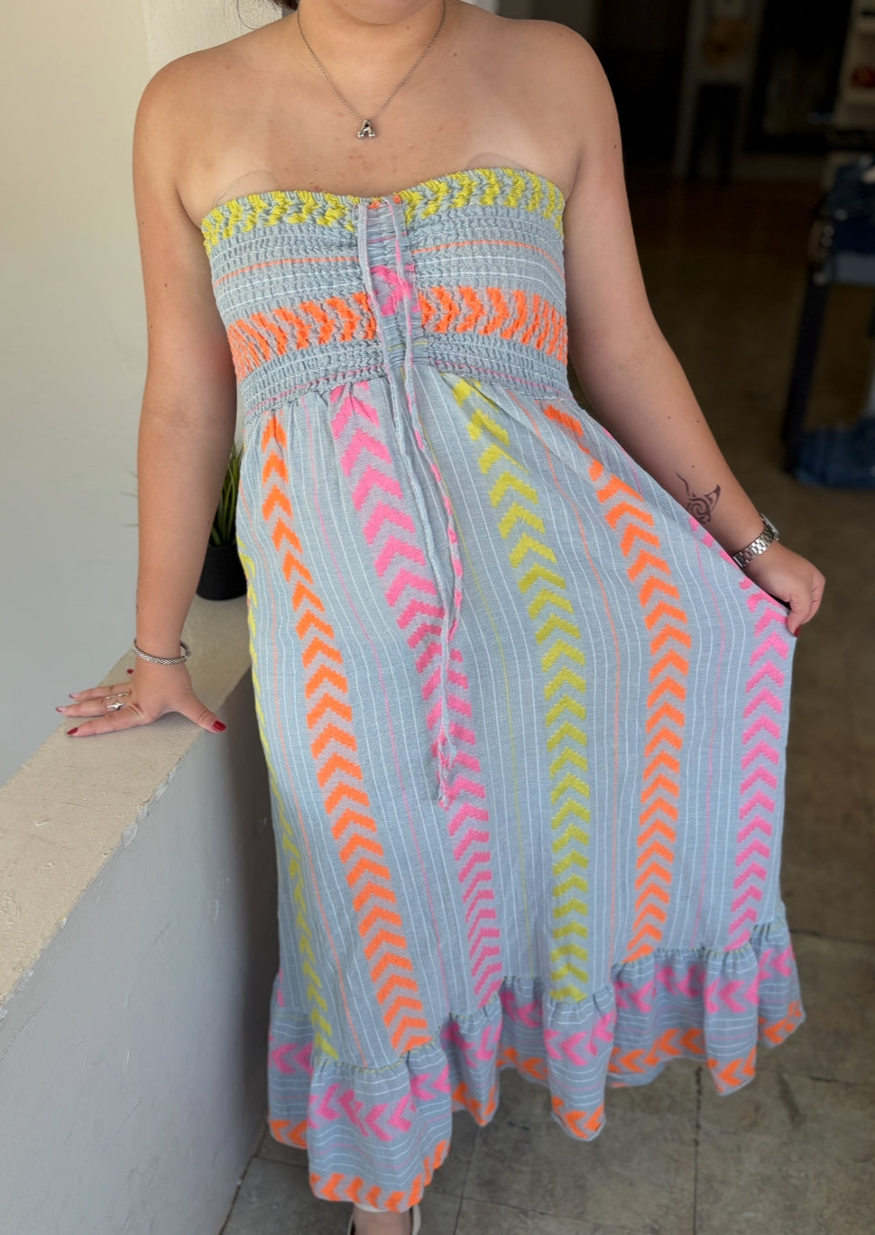 Island Glow Strapless Maxi