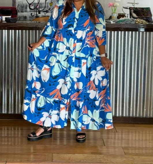 Island Breeze Floral Maxi Dress
