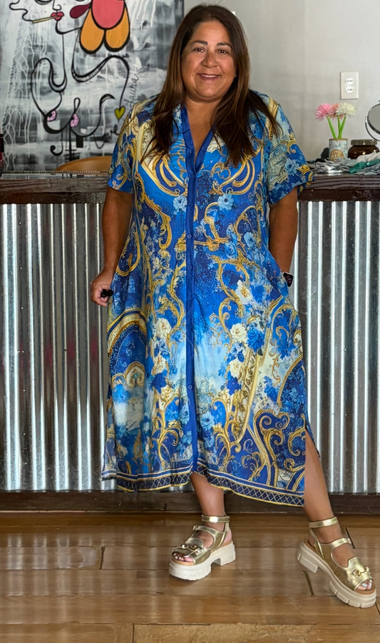 Mediterranean Luxe Shirt Dress