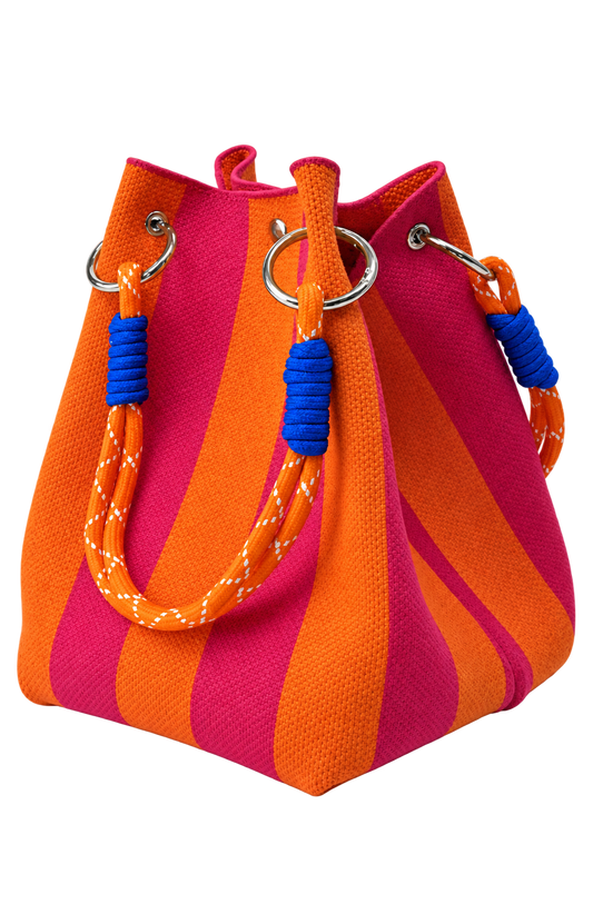 Solana Striped Bucket Bag