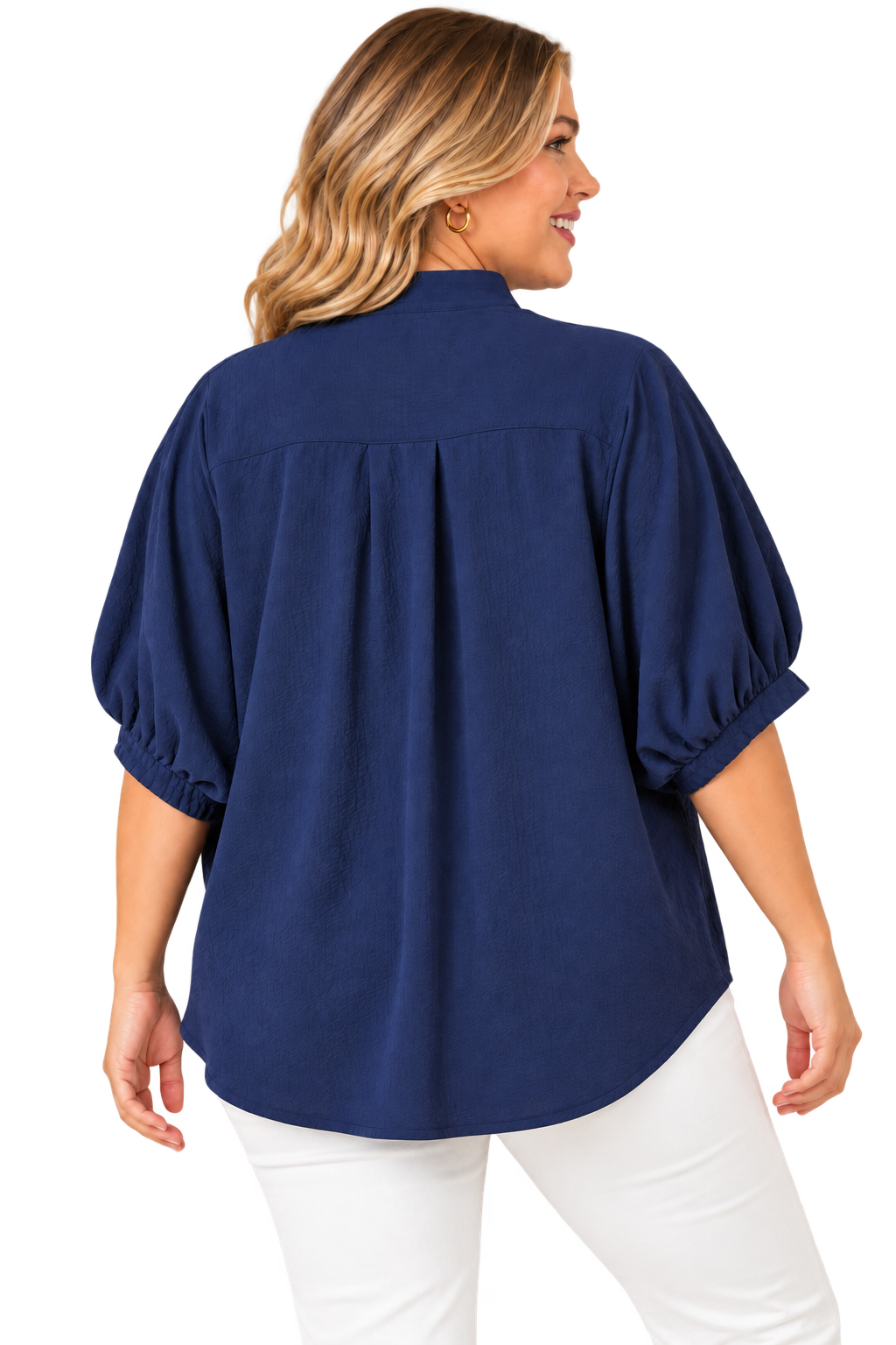 Wild Detail Navy Plus Blouse
