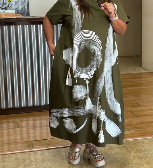 Abstract Boho Dress – One Size