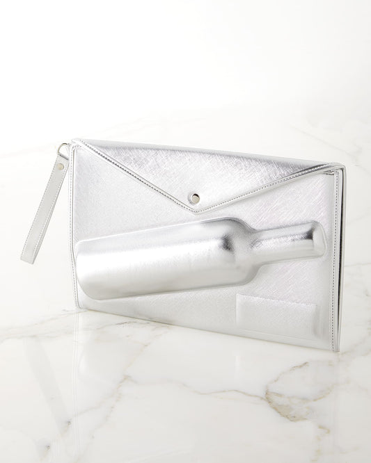 Silver Wine Clutch