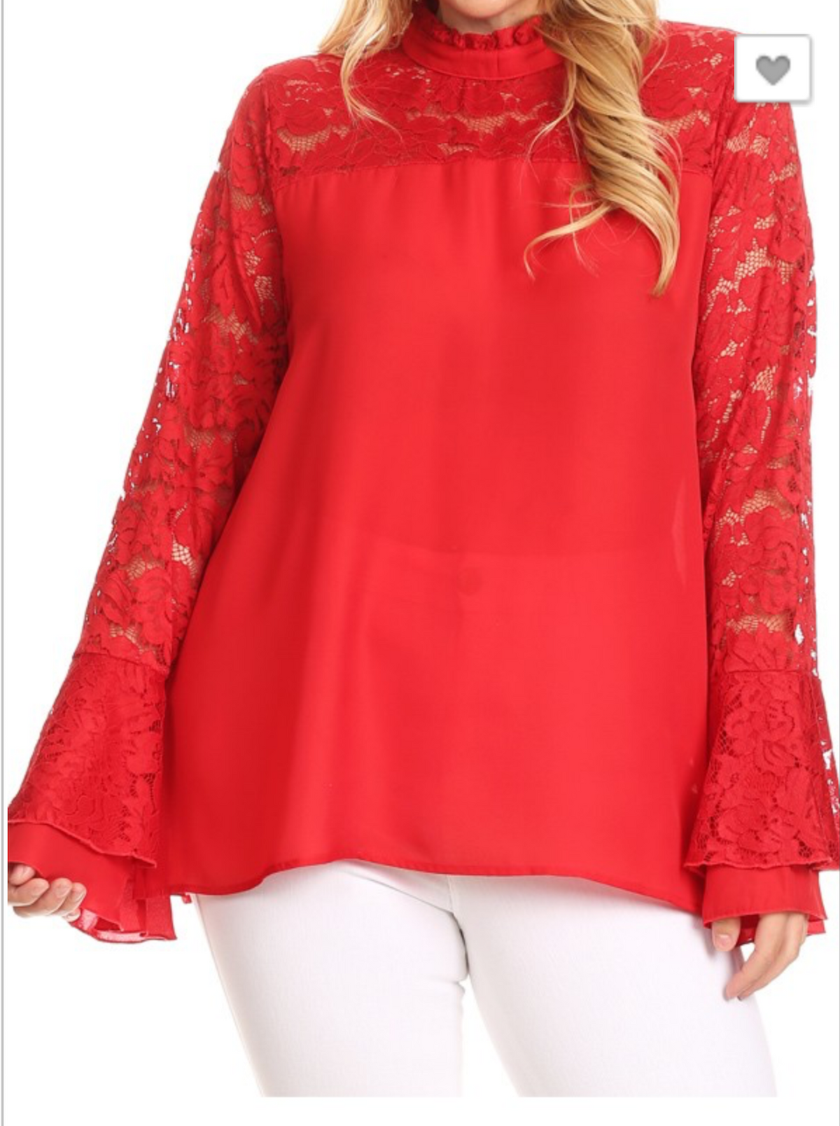 Lady in Red long sleeved blouse