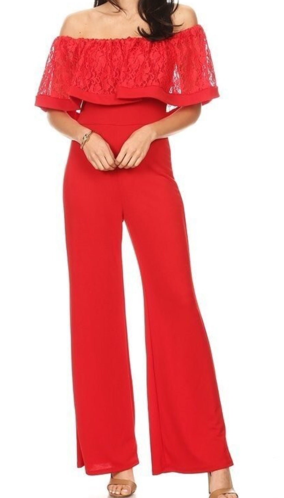 Red lace jumpsuit