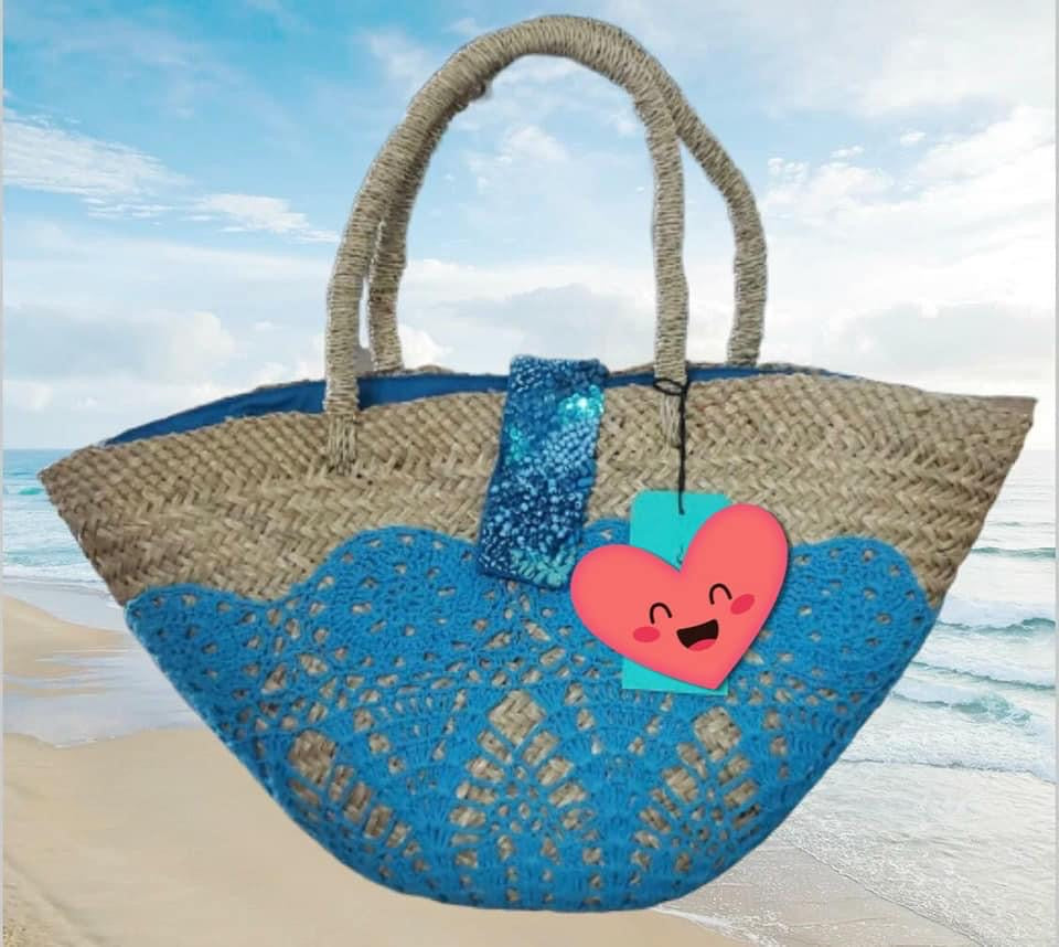 Blue lace tote